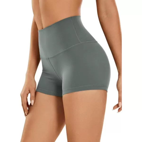 CRZ YOGA Womens Butterluxe Biker Shorts 25  4  6  8  High Waisted Booty Workout Volleyball Yoga SpandexGrey Sage