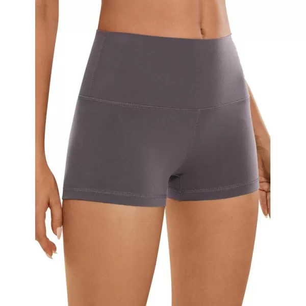 CRZ YOGA Womens Butterluxe Biker Shorts 25  4  6  8  High Waisted Booty Workout Volleyball Yoga SpandexTornado Grey