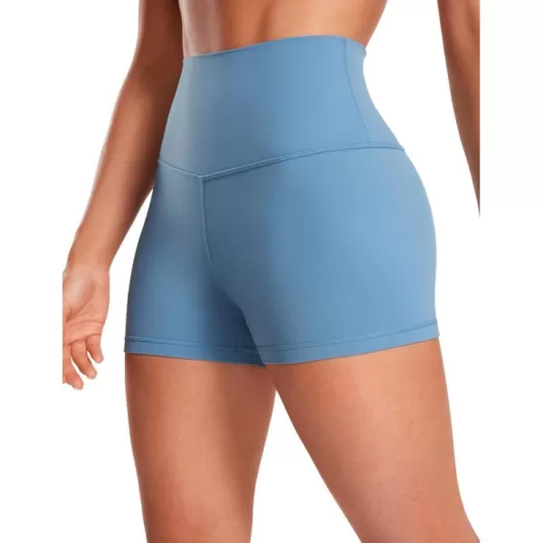 CRZ YOGA Womens Butterluxe Biker Shorts 25  4  6  8  High Waisted Booty Workout Volleyball Yoga SpandexUniverse Blue