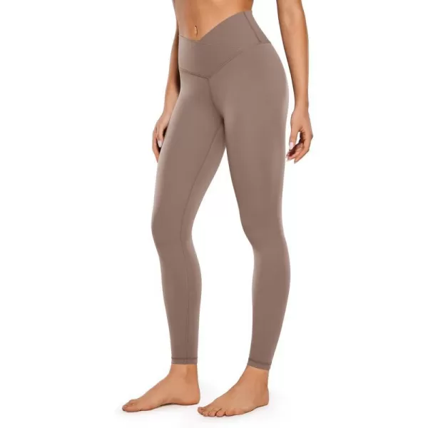 CRZ YOGA Womens Butterluxe Cross Waist Workout Leggings 25  28  V Crossover High Waisted Gym Athletic Yoga LeggingsBrown Purple