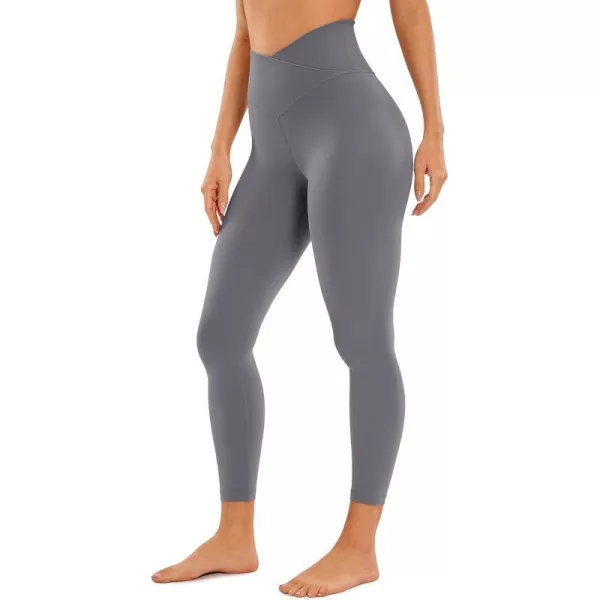 CRZ YOGA Womens Butterluxe Cross Waist Workout Leggings 25  28  V Crossover High Waisted Gym Athletic Yoga LeggingsDark Carbon