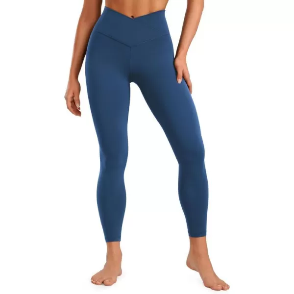 CRZ YOGA Womens Butterluxe Cross Waist Workout Leggings 25  28  V Crossover High Waisted Gym Athletic Yoga LeggingsFrench Navy