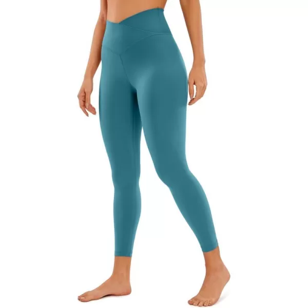 CRZ YOGA Womens Butterluxe Cross Waist Workout Leggings 25  28  V Crossover High Waisted Gym Athletic Yoga LeggingsGreen Jade