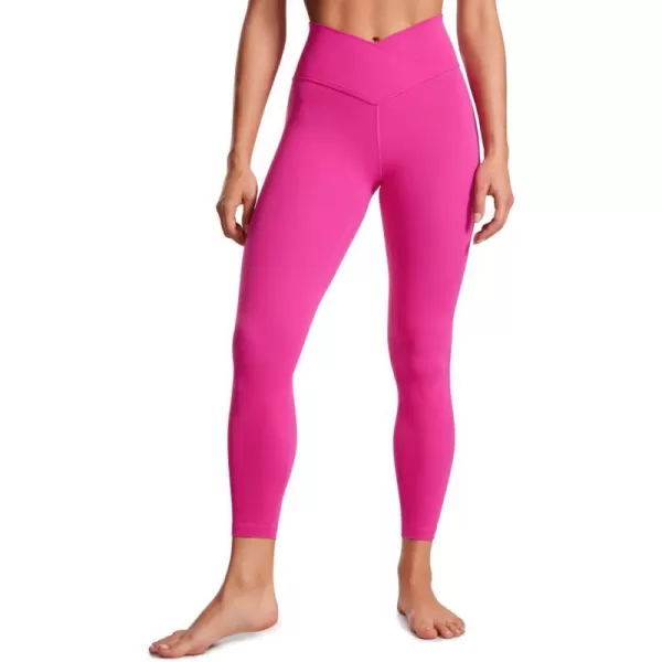 CRZ YOGA Womens Butterluxe Cross Waist Workout Leggings 25  28  V Crossover High Waisted Gym Athletic Yoga LeggingsHibiscus Purple