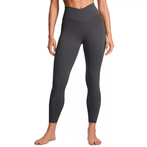 CRZ YOGA Womens Butterluxe Cross Waist Workout Leggings 25  28  V Crossover High Waisted Gym Athletic Yoga LeggingsMysterious Grey