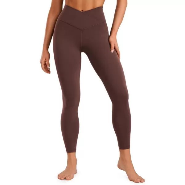 CRZ YOGA Womens Butterluxe Cross Waist Workout Leggings 25  28  V Crossover High Waisted Gym Athletic Yoga LeggingsTaupe