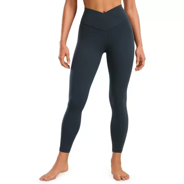 CRZ YOGA Womens Butterluxe Cross Waist Workout Leggings 25  28  V Crossover High Waisted Gym Athletic Yoga LeggingsTrue Navy