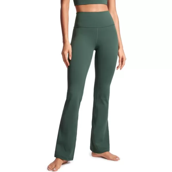 CRZ YOGA Womens Butterluxe High Waist Flare Pants 305  32  Wide Leg Bootcut Yoga Pants with Pocket Soft Lounge CasualDark Forest Green