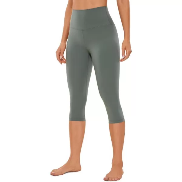 CRZ YOGA Womens Butterluxe High Waisted Capris Workout Leggings 17 Inches  Lounge Leggings Buttery Soft Yoga PantsGrey Sage