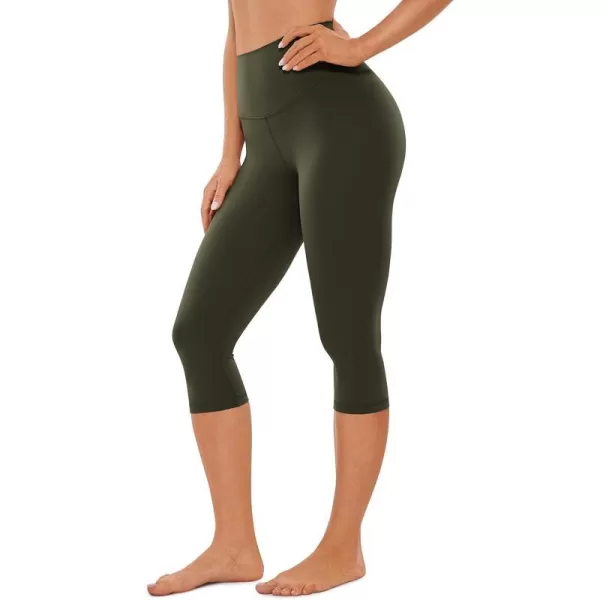 CRZ YOGA Womens Butterluxe High Waisted Capris Workout Leggings 17 Inches  Lounge Leggings Buttery Soft Yoga PantsOlive Green