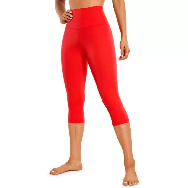 CRZ YOGA Womens Butterluxe High Waisted Lounge Legging 19 Inches  Workout Leggings Buttery Soft Capris Yoga PantsDark Red