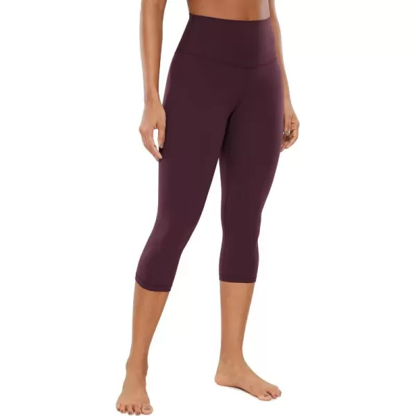 CRZ YOGA Womens Butterluxe High Waisted Lounge Legging 19 Inches  Workout Leggings Buttery Soft Capris Yoga PantsDeep Purple