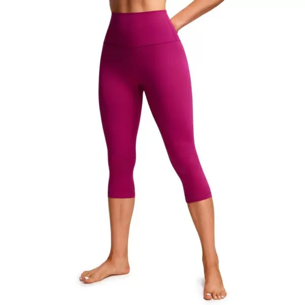 CRZ YOGA Womens Butterluxe High Waisted Lounge Legging 19 Inches  Workout Leggings Buttery Soft Capris Yoga PantsMagenta Purple