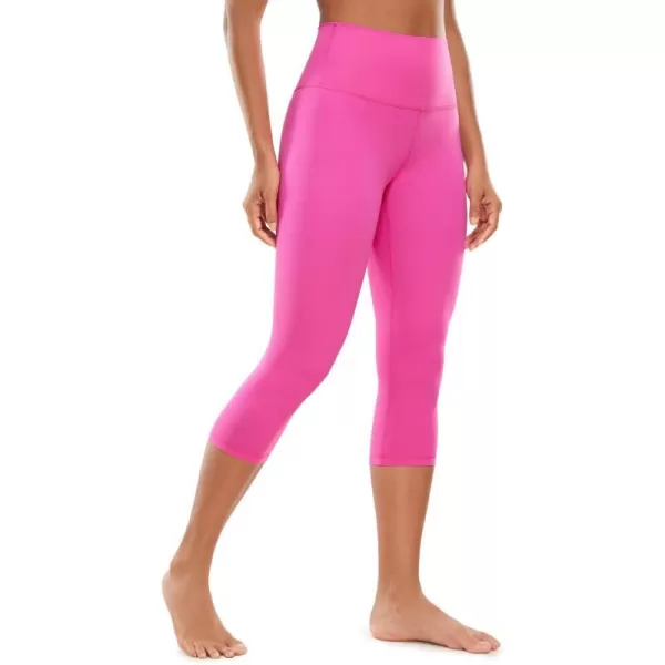 CRZ YOGA Womens Butterluxe High Waisted Lounge Legging 19 Inches  Workout Leggings Buttery Soft Capris Yoga PantsNeon Light Purple