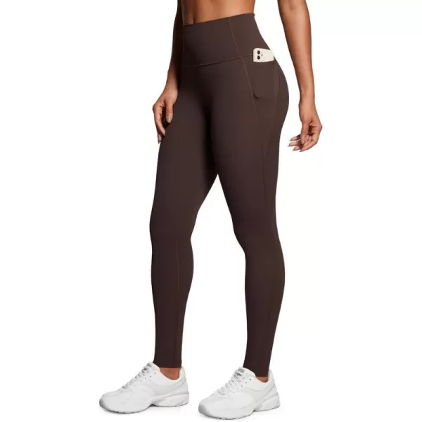 CRZ YOGA Womens Butterluxe High Waisted Workout Leggings 31 Inches  Athletic Gym Yoga Pants with Pockets Buttery SoftHot Fudge Brown