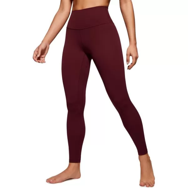 CRZ YOGA Womens Butterluxe High Waisted Yoga Leggings 25  28  Double Seamed Buttery Soft Comfy Athletic Gym Workout PantsRed Merlot