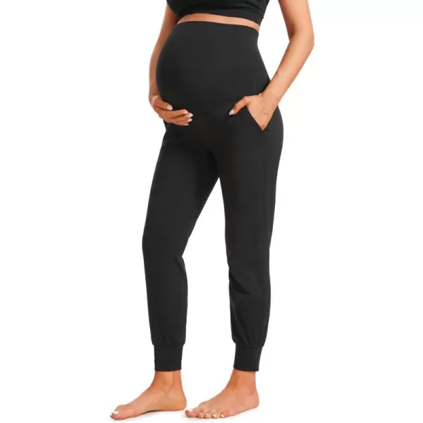 CRZ YOGA Womens Butterluxe Maternity Joggers with Pockets 27  Workout Activewear Yoga Pregnancy Pants Buttery SoftBlack