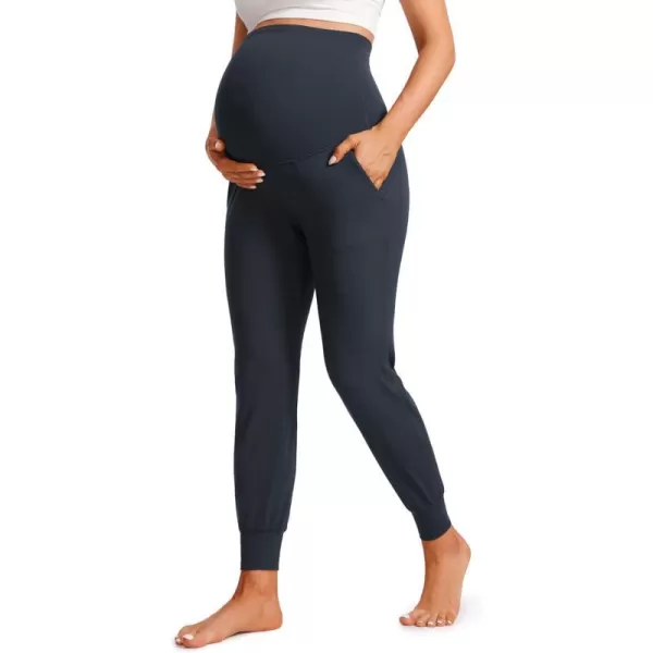 CRZ YOGA Womens Butterluxe Maternity Joggers with Pockets 27  Workout Activewear Yoga Pregnancy Pants Buttery SoftTrue Navy