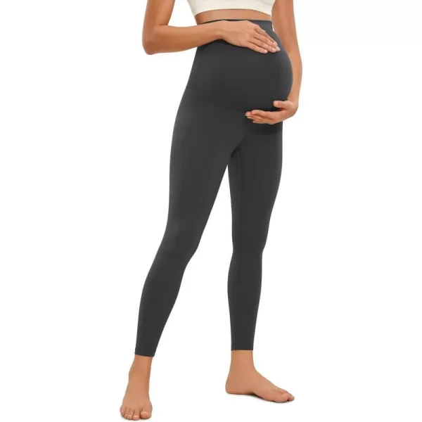 CRZ YOGA Womens Butterluxe Maternity Leggings 25  28  Workout Activewear Yoga Pregnancy Pants Over The Belly Buttery Soft25 inches Mysterious Grey