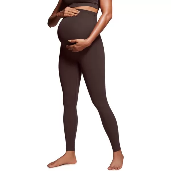 CRZ YOGA Womens Butterluxe Maternity Leggings Over The Belly 28  Workout Activewear Yoga Pregnancy Pants Buttery SoftHot Fudge Brown