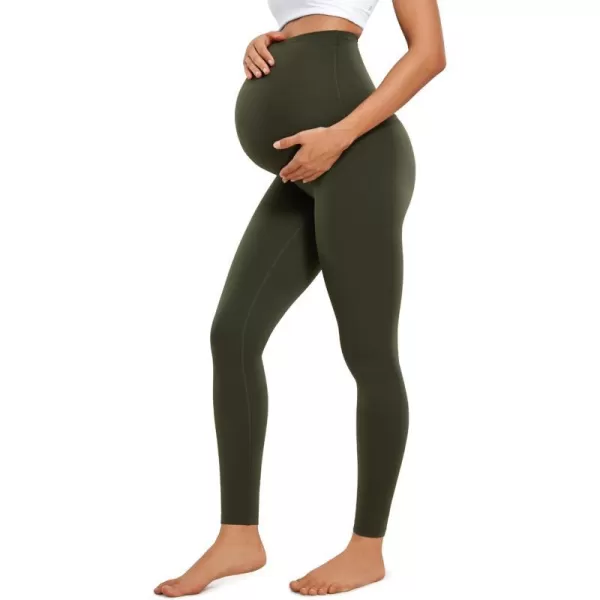 CRZ YOGA Womens Butterluxe Maternity Leggings Over The Belly 28  Workout Activewear Yoga Pregnancy Pants Buttery SoftOlive Green