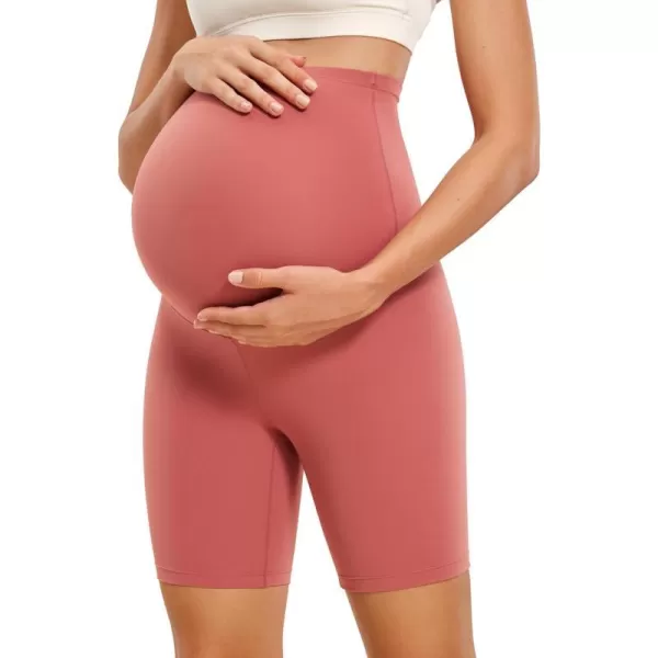 CRZ YOGA Womens Butterluxe Maternity Yoga Biker Shorts Over The Belly 4  6  Pregnancy Workout Running AthleticBriar Rose