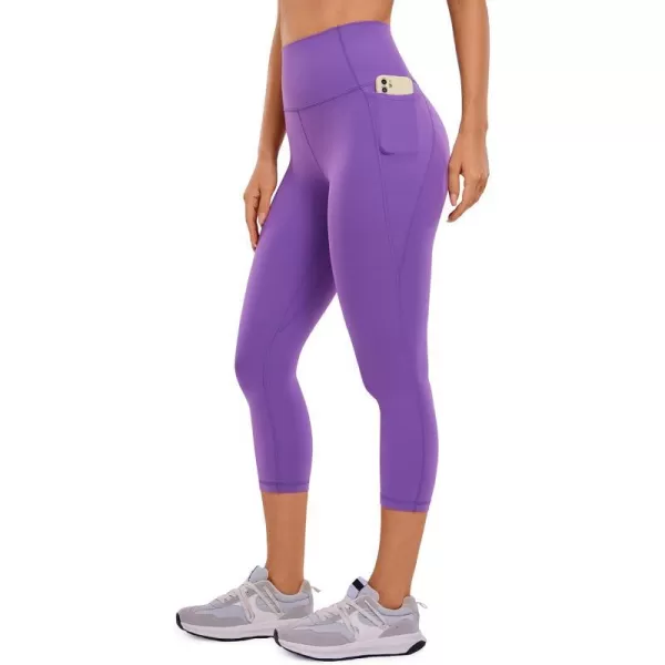 CRZ YOGA Womens Butterluxe Workout Capri Leggings with Pockets 21 Inches  High Waisted Gym Athletic Crop Yoga Leggings21 inches Royal Lilac