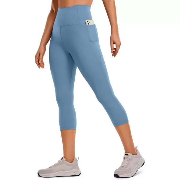 CRZ YOGA Womens Butterluxe Workout Capri Leggings with Pockets 21 Inches  High Waisted Gym Athletic Crop Yoga Leggings21 inches Universe Blue