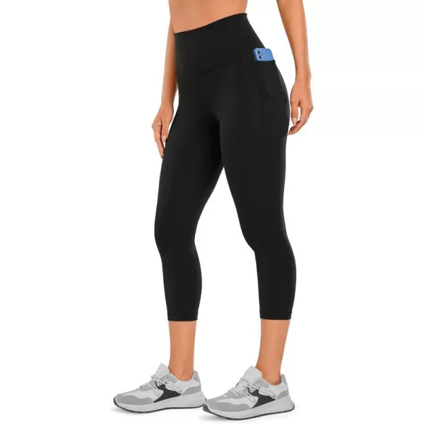 CRZ YOGA Womens Butterluxe Workout Capri Leggings with Pockets 21 Inches  High Waisted Gym Athletic Crop Yoga LeggingsBlack