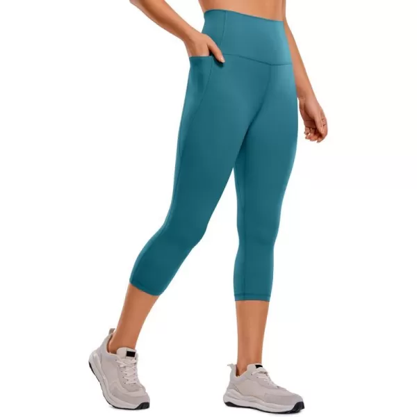 CRZ YOGA Womens Butterluxe Workout Capri Leggings with Pockets 21 Inches  High Waisted Gym Athletic Crop Yoga LeggingsBorealis Green