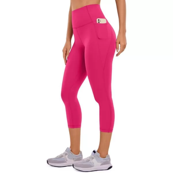 CRZ YOGA Womens Butterluxe Workout Capri Leggings with Pockets 21 Inches  High Waisted Gym Athletic Crop Yoga LeggingsGranita Pink