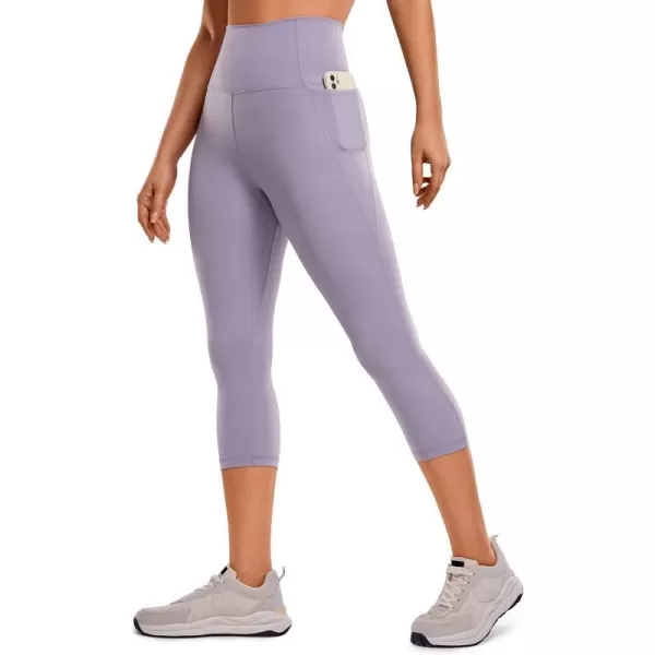 CRZ YOGA Womens Butterluxe Workout Capri Leggings with Pockets 21 Inches  High Waisted Gym Athletic Crop Yoga LeggingsLavender Mist