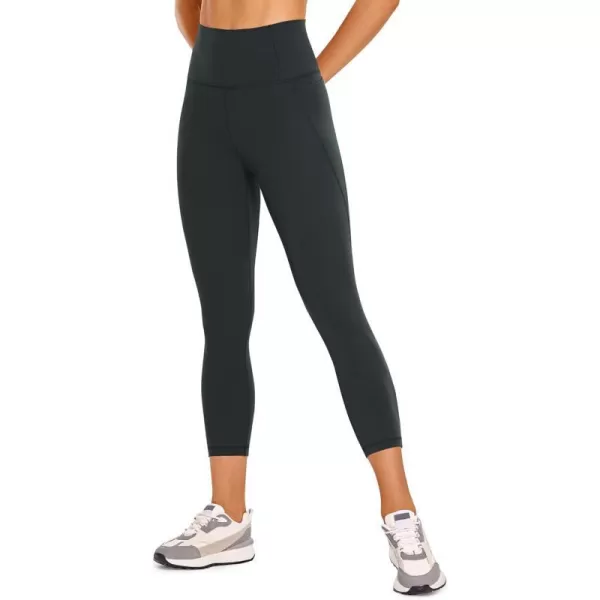 CRZ YOGA Womens Butterluxe Workout Capri Leggings with Pockets 21 Inches  High Waisted Gym Athletic Crop Yoga LeggingsMelanite