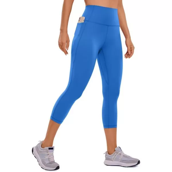 CRZ YOGA Womens Butterluxe Workout Capri Leggings with Pockets 21 Inches  High Waisted Gym Athletic Crop Yoga LeggingsSparkle Blue