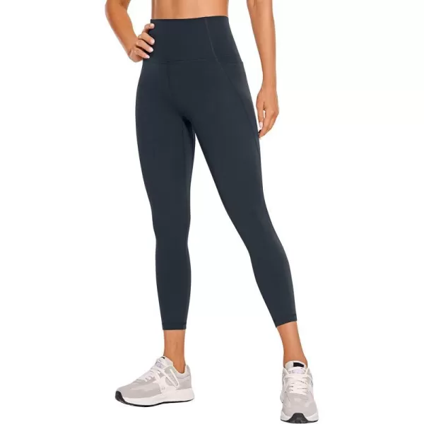 CRZ YOGA Womens Butterluxe Workout Capri Leggings with Pockets 21 Inches  High Waisted Gym Athletic Crop Yoga LeggingsTrue Navy