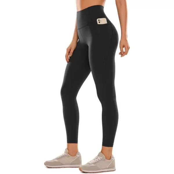 CRZ YOGA Womens Butterluxe Workout Leggings 25 Inches  High Waisted Gym Yoga Pants with Pockets Buttery SoftBlack