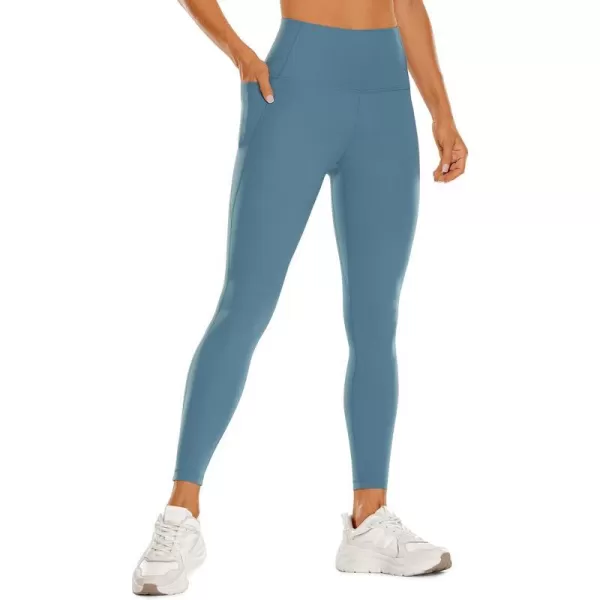 CRZ YOGA Womens Butterluxe Workout Leggings 25 Inches  High Waisted Gym Yoga Pants with Pockets Buttery SoftBlue Ashes