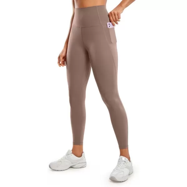 CRZ YOGA Womens Butterluxe Workout Leggings 25 Inches  High Waisted Gym Yoga Pants with Pockets Buttery SoftBrown Purple