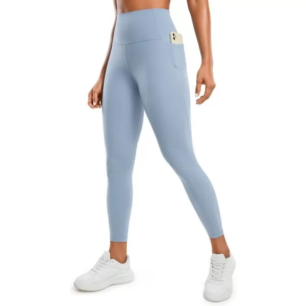 CRZ YOGA Womens Butterluxe Workout Leggings 25 Inches  High Waisted Gym Yoga Pants with Pockets Buttery SoftCambric Blue