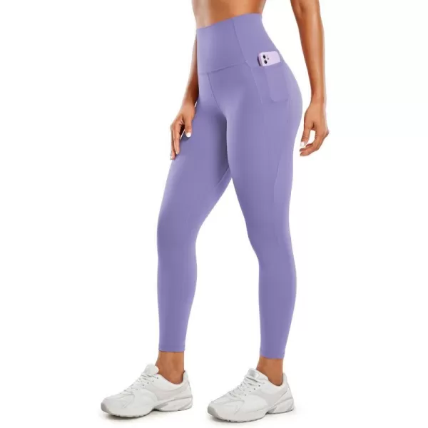 CRZ YOGA Womens Butterluxe Workout Leggings 25 Inches  High Waisted Gym Yoga Pants with Pockets Buttery SoftDark Lavender Purple