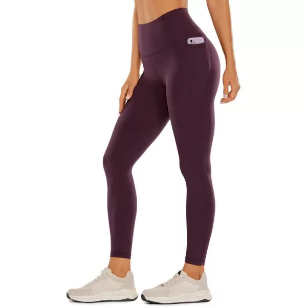 CRZ YOGA Womens Butterluxe Workout Leggings 25 Inches  High Waisted Gym Yoga Pants with Pockets Buttery SoftDeep Purple