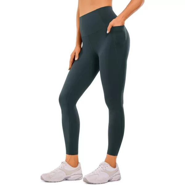 CRZ YOGA Womens Butterluxe Workout Leggings 25 Inches  High Waisted Gym Yoga Pants with Pockets Buttery SoftForest Dark Green