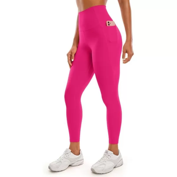 CRZ YOGA Womens Butterluxe Workout Leggings 25 Inches  High Waisted Gym Yoga Pants with Pockets Buttery SoftGranita Pink