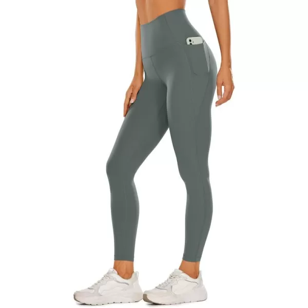 CRZ YOGA Womens Butterluxe Workout Leggings 25 Inches  High Waisted Gym Yoga Pants with Pockets Buttery SoftGrey Sage