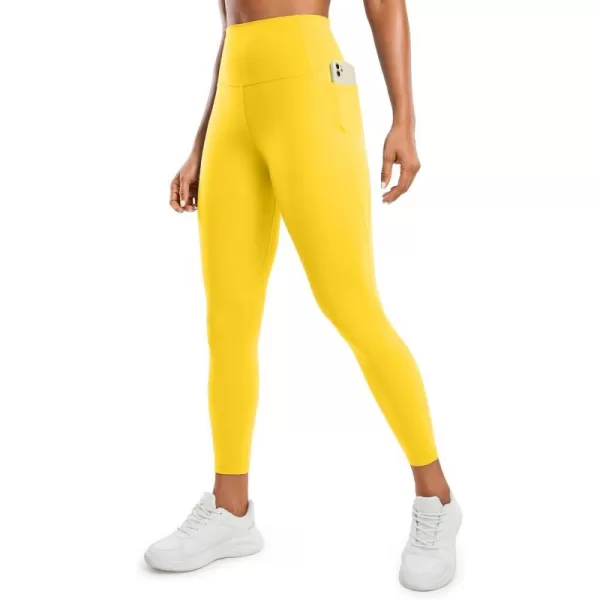 CRZ YOGA Womens Butterluxe Workout Leggings 25 Inches  High Waisted Gym Yoga Pants with Pockets Buttery SoftHigh Visibility Yellow