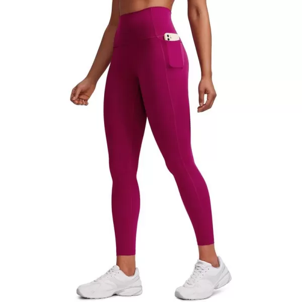 CRZ YOGA Womens Butterluxe Workout Leggings 25 Inches  High Waisted Gym Yoga Pants with Pockets Buttery SoftMagenta Purple