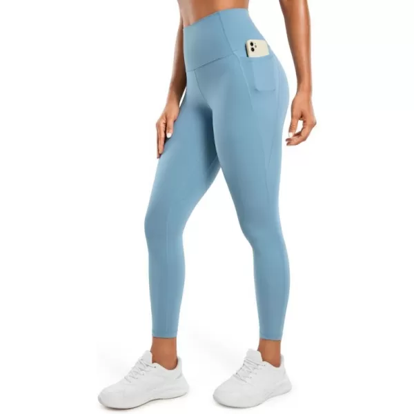 CRZ YOGA Womens Butterluxe Workout Leggings 25 Inches  High Waisted Gym Yoga Pants with Pockets Buttery SoftPure Blue