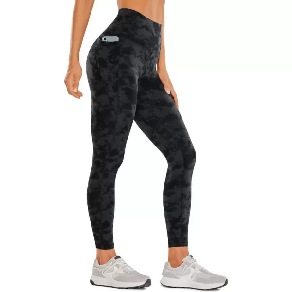 CRZ YOGA Womens Butterluxe Workout Leggings 25 Inches  High Waisted Gym Yoga Pants with Pockets Buttery SoftTie Dye Smoke Ink