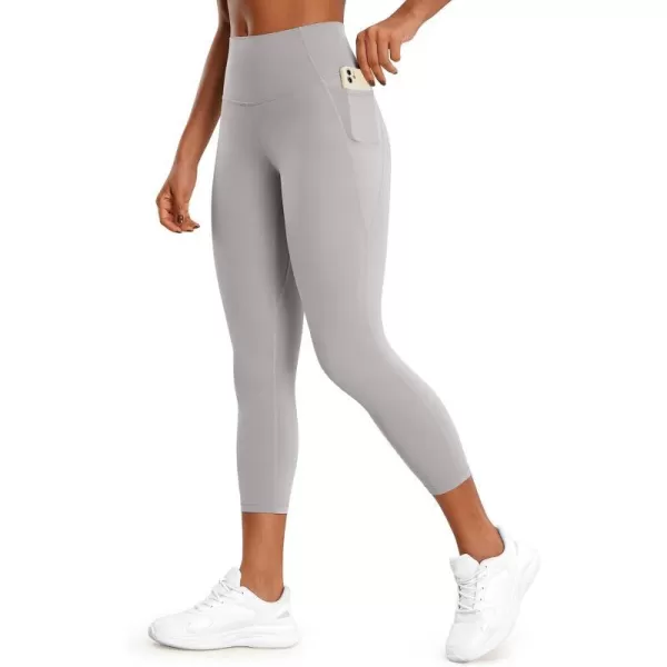 CRZ YOGA Womens Butterluxe Workout Yoga Capri Leggings 23 Inches  High Waist Crop Pants with Pockets Buttery Soft Gym23 inches Gull Gray