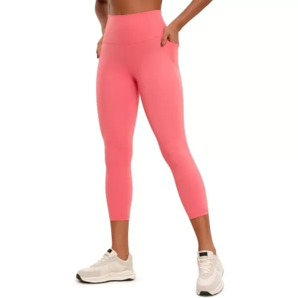 CRZ YOGA Womens Butterluxe Workout Yoga Capri Leggings 23 Inches  High Waist Crop Pants with Pockets Buttery Soft Gym23 inches Raspberry Sorbet